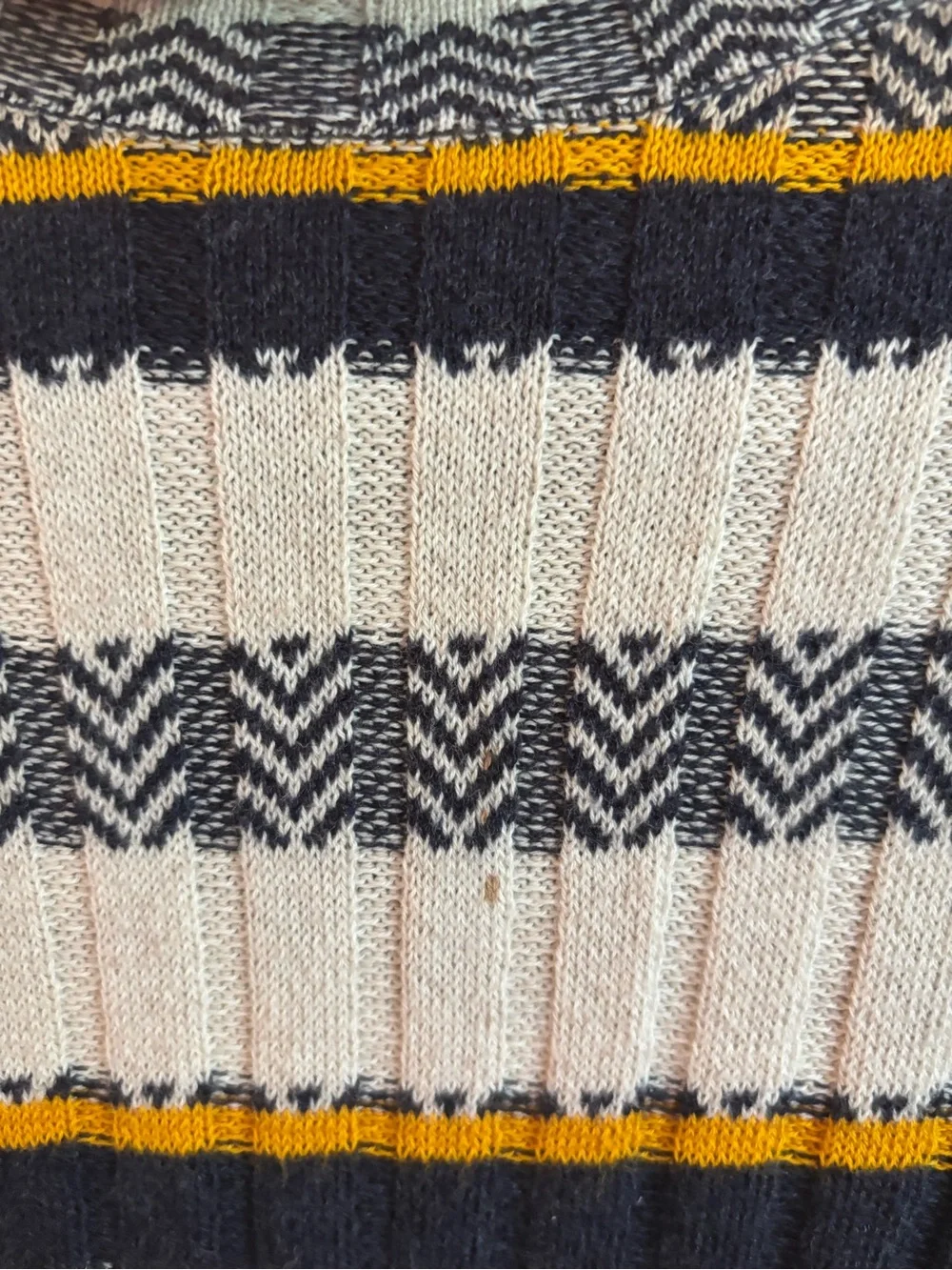 Autumn Cashmere Navy, Cream & Mustard Striped Knit Top